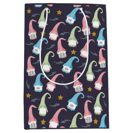 Zweedse Gnomen Pattern Gift Bag Medium Cadeauzakje (Voorkant)