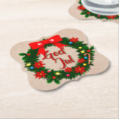 Zweedse god jul-dalbana kartonnen onderzetters (Gekanteld)