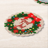 Zweedse god jul-dalbana kartonnen onderzetters (Gekanteld)