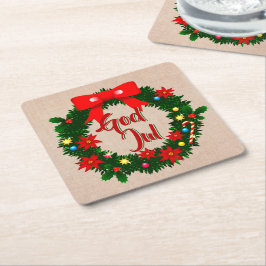 Zweedse god jul-dalbana kartonnen onderzetters