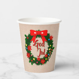 Zweedse God jul Merry Kerstmis Papieren Bekers