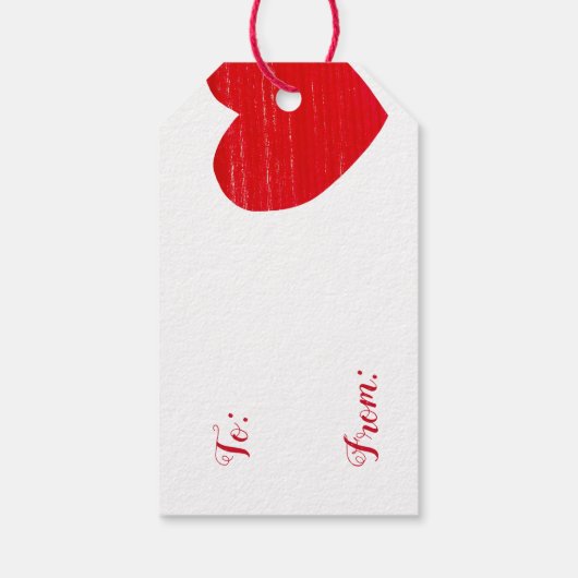 Zweedse God jul! Rode Hart Gepersonaliseerde Gift  Cadeaulabel (Achterkant)