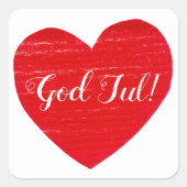 Zweedse God jul! Rode Hart Gepersonaliseerde stick Vierkante Sticker (Voorkant)