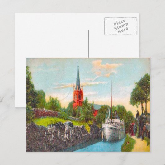 Zweedse Gota-kanaal, 1925 Briefkaart (Voorkant / Achterkant)