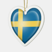 Zweedse hartvlag op wit keramisch ornament (Links)