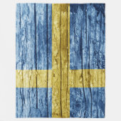 Zweedse houten vlag fleece deken (Voorkant)