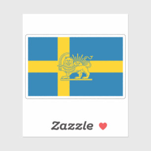 Zweedse Iraanse Leeuw en Zon Erfgoedvlag Sticker