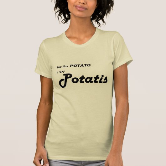Zweedse "Je zegt aardappel" T-shirt (Voorkant)