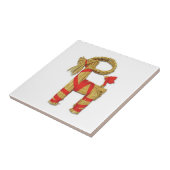 Zweedse jubock-kerstrietgeit tegeltje (Zijkant)