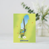 Zweedse kaart illustreerde reisposter. (Staand voorkant)