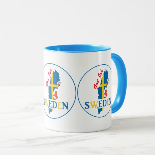 Zweedse Kaart Vlag en God jul Mok (Voorkant rechts)