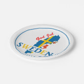 Zweedse Kaart Vlag en God jul Papieren Bordje (Gekanteld)