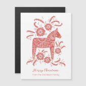 Zweedse Kaart voor kerstmis in Dala Horse (Voorkant / Achterkant)