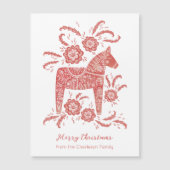Zweedse Kaart voor kerstmis in Dala Horse (Voorkant)
