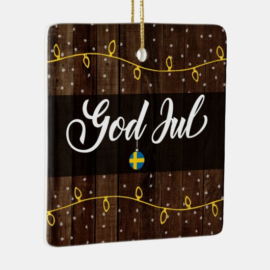 Zweedse kerst, Zweden, God jul Keramisch Ornament (Rechts)