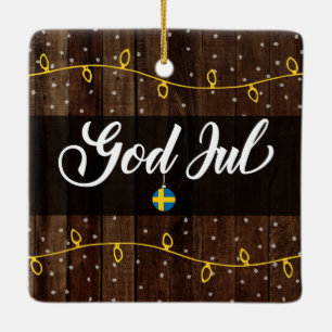Zweedse kerst, Zweden, God jul Keramisch Ornament