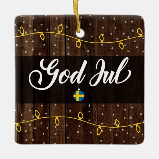 Zweedse kerst, Zweden, God jul Keramisch Ornament (Voorkant)