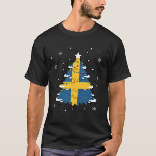 Zweedse Kerstboom Vlag Feestelijk Zweden Trots T-shirt