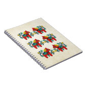 Zweedse kerstdala Horse Scandinavian Twins Notitieboek (Rechterzijde)