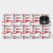 Zweedse Kerstkabouters Rood Wit Grijs Patroon Case-Mate iPhone Case (Achterkant (horizontaal))