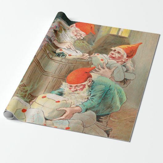 Zweedse kerstman (door Jenny Nyström) Cadeaupapier (Uitgerold)