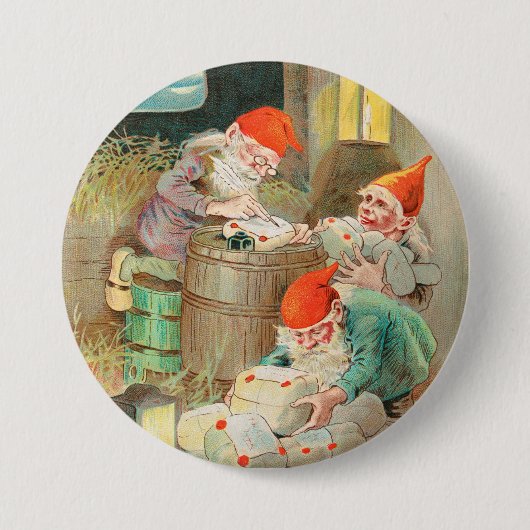 Zweedse kerstman (door Jenny Nyström) Ronde Button 7,6 Cm (Voorkant)
