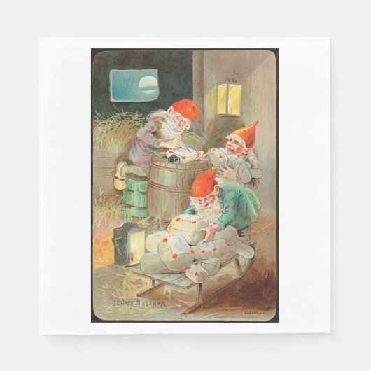 Zweedse kerstman (door Jenny Nyström) Servet (Voorkant)