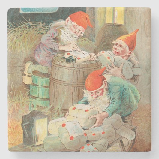 Zweedse kerstman (door Jenny Nyström) Stenen Onderzetter (Voorkant)