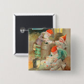 Zweedse Kerstman (door Jenny Nyström) Vierkante Button 5,1 Cm (Voorkant /achterkant)