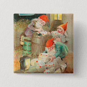 Zweedse Kerstman (door Jenny Nyström) Vierkante Button 5,1 Cm