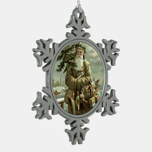  Zweedse kerstman Tin Sneeuwvlok Ornament (Links)