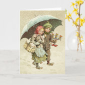 Zweedse kerstscène - Jenny Nystrom Kaart (Gele Bloem)