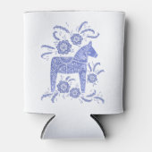 Zweedse Koelbox Dala Horse Blue en White Blikjeskoeler (Voorkant)