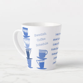 Zweedse koffielijst - Latte Mok - blauw