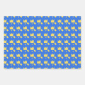 Zweedse kronen in blauw en geel inpakpapier vel (Voorkant 2)