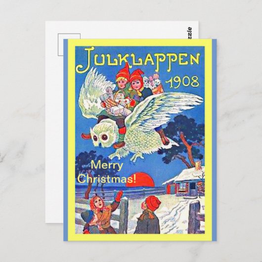  Zweedse kroon en Kinder kerst in Julklappen Briefkaart (Voorkant / Achterkant)