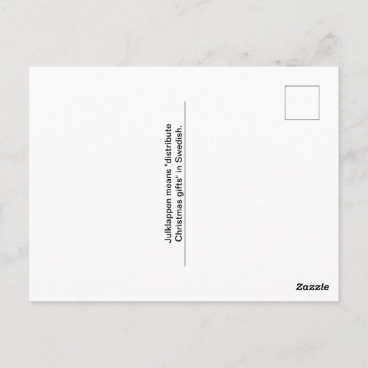 Zweedse kroon en Kinder kerst in Julklappen Briefkaart (Achterkant)