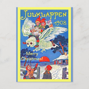 Zweedse kroon en Kinder kerst in Julklappen Briefkaart