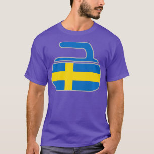 Zweedse krullende Zweedse vlag Klassiek T-shirt