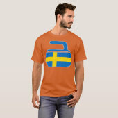 Zweedse krullende Zweedse vlag Klassiek T-shirt (Voorkant volledig)