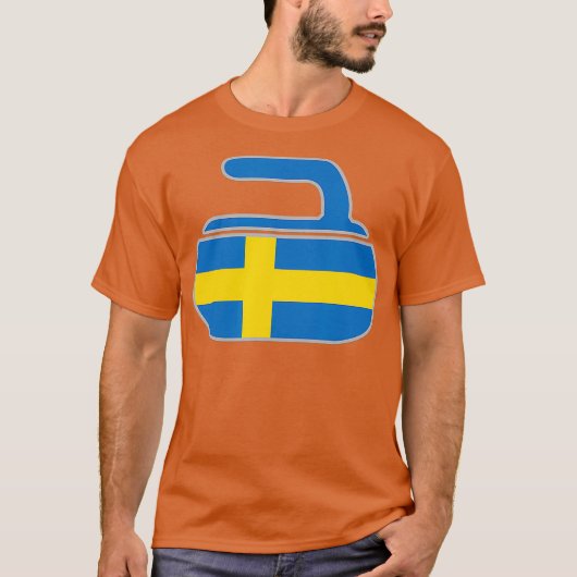 Zweedse krullende Zweedse vlag Klassiek T-shirt (Voorkant)