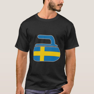 Zweedse krullende Zweedse vlag Klassieke kurk T-shirt