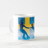 Zweedse Kunstschaatsduo Silhouet Koffiemok (Voorkant links)