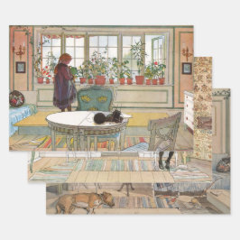 Zweedse kunstselectie van Carl Larsson Inpakpapier Vel