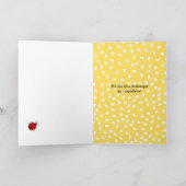 Zweedse ladybug blauw gele add naam verjaardagskaa kaart (Binnen)