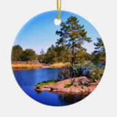 zweedse landschap , foto , keramisch ornament (Voorkant)