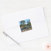Zweedse landskap vierkante sticker (Envelop)