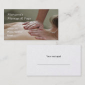 Zweedse massagefoto - Terug Afsprakenkaartje (Voorkant / Achterkant)