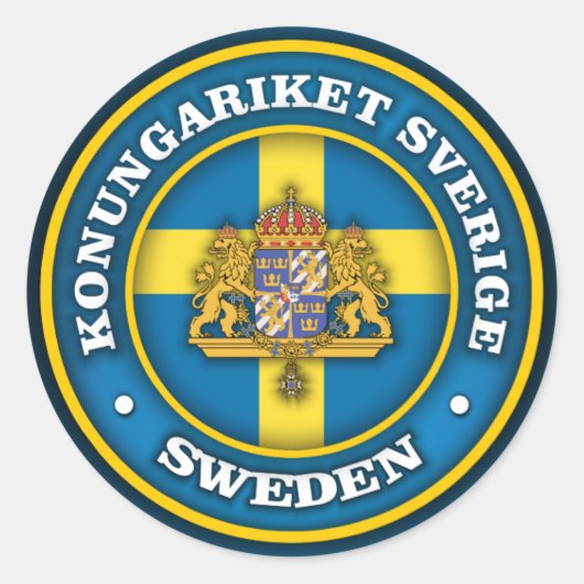 Zweedse medaille ronde sticker (Voorkant)