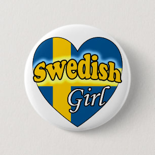 Zweedse Meisje Ronde Button 5,7 Cm